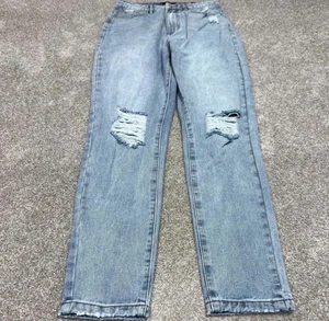 Pantalones de mezclilla Missguided Riot Mom tiro alto bolsillos desgastados azules talla 6 nuevos con etiquetas - Imagen 1 de 14