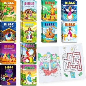 24 Pcs Christian Mini Coloring Books Kids Bible Verse Religious Party Favors Sma - Picture 1 of 12
