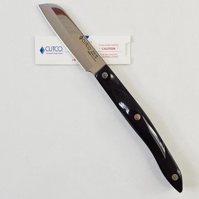 Cutco 3720 Brown Swirl Handle 3" Santoku Style Paring Knife USA w/ Sheath - Image 1 of 4