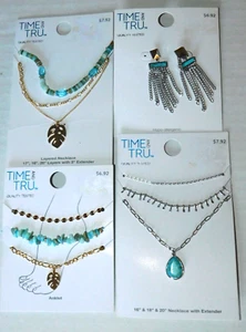 Konvolut 4 Modeschmuck Halsketten Fußkettchen & Ohrringe Sets 10 Teile - Bild 1 von 11