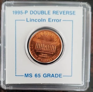 1995 P Double Reverse Error Abraham Lincoln Memoria 1 Cent Liberty Penny US Coin - Picture 1 of 17