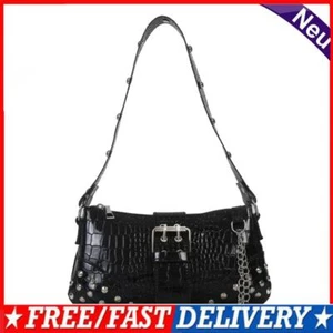 Women Fashion Hobo Bag Gothic Underarm Bag Rock Girls Handbag Y2K Rivet for Gift - Picture 1 of 9