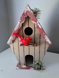 Seltenes Vogelhaus Cracker Fass Weihnachtsbaumspitze groß 15" mit Box.🔥 - Bild 1 von 11