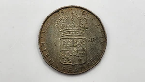 Moneta Argento 1 Corona 1965 U Svezia - Gustavo VI Adolfo - KM#826 - Foto 1 di 4