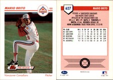 Mario Brito 1991 Line Drive AAA Vancouver Canadians Ad Backs #627 Card