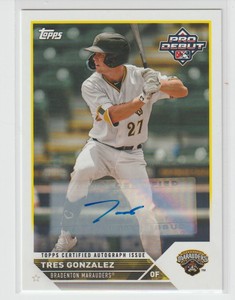 TRES GONZALEZ 2023 TOPPS PRO DEBUT ROOKIE AUTO. NICE.