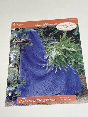 Periwinkle Aran Afghan Aran Heirlooms Crochet Pattern Needlecraft Shop - Image 1 of 4