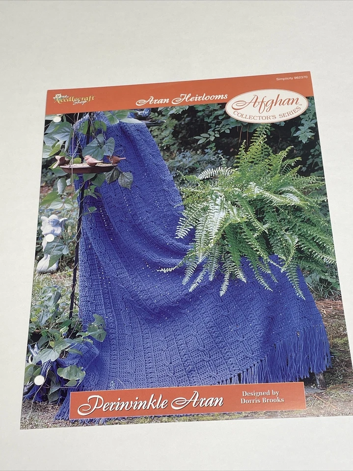 Periwinkle Aran Afghan Aran Heirlooms Crochet Pattern Needlecraft Shop - Image 1 of 4