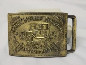 Henry Ford Hebilla Cinturón Detroit Modelo T Año Disco Latón Vintage Automóvil Col. - Imagen 1 de 5