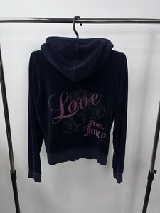 Juicy Couture Full Zip Long Sleeve Hoodie Blue Size S Women - Picture 1 of 6
