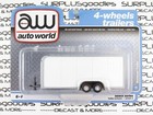 2021 Auto World Hobby Exclusive 1:64 WHITE Car/Truck ENCLOSED TRAILER AWSP072 #A