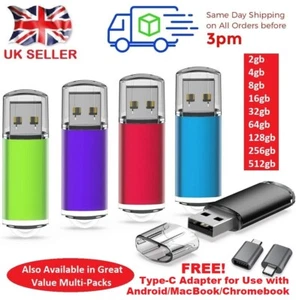 USB Memory Stick Flash Thumb Pen Drive 2/4/8/16/32/64/128/256gb Wholesale Prices - Picture 1 of 20