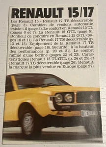 Notice Commerciale RENAULT 15/17 - 1978 - Avec Teintes & Garnissages - Bel Etat. - Picture 1 of 5