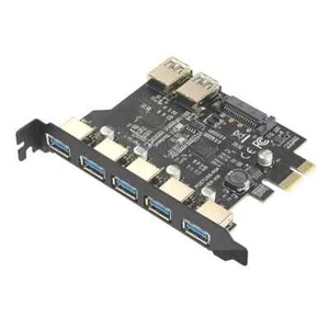 USB 3.0 PCI-E Expansion Card Adapter 7 Ports Hub Adapter External Controller - Afbeelding 1 van 6