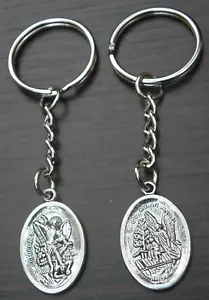 Guardian Angel St Michael Keyring Saint Miguel Key Ring - Picture 1 of 5