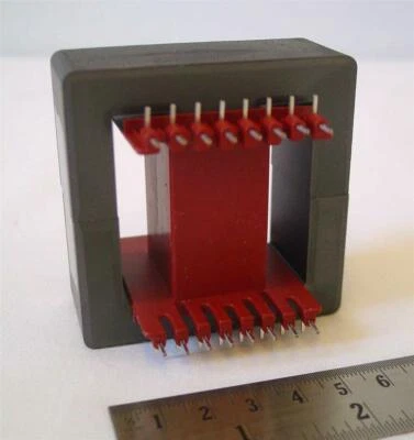 Large Power Ferrite gapped cores SET(2 half cores)+bobbin 65x33x27 + design data - Image 1 of 4