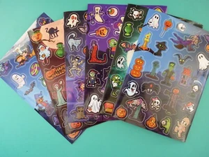 Pegatinas de Halloween (6) Hojas Completas - Zombies Monstruos Fantasmas J'OL Bruja etc. - Imagen 1 de 7