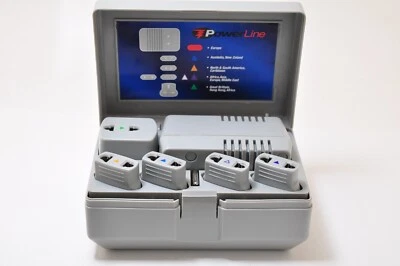 POWER LINE GLOBAL FOREIGN TRAVEL VOLTAGE CONVERTER KIT ADAPTER PLUGS GP-1600  - Image 1 of 4