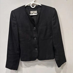 Valentino Miss V Vintage Padded Shoulder Blazer Women’s Size 38/4 - Picture 1 of 15