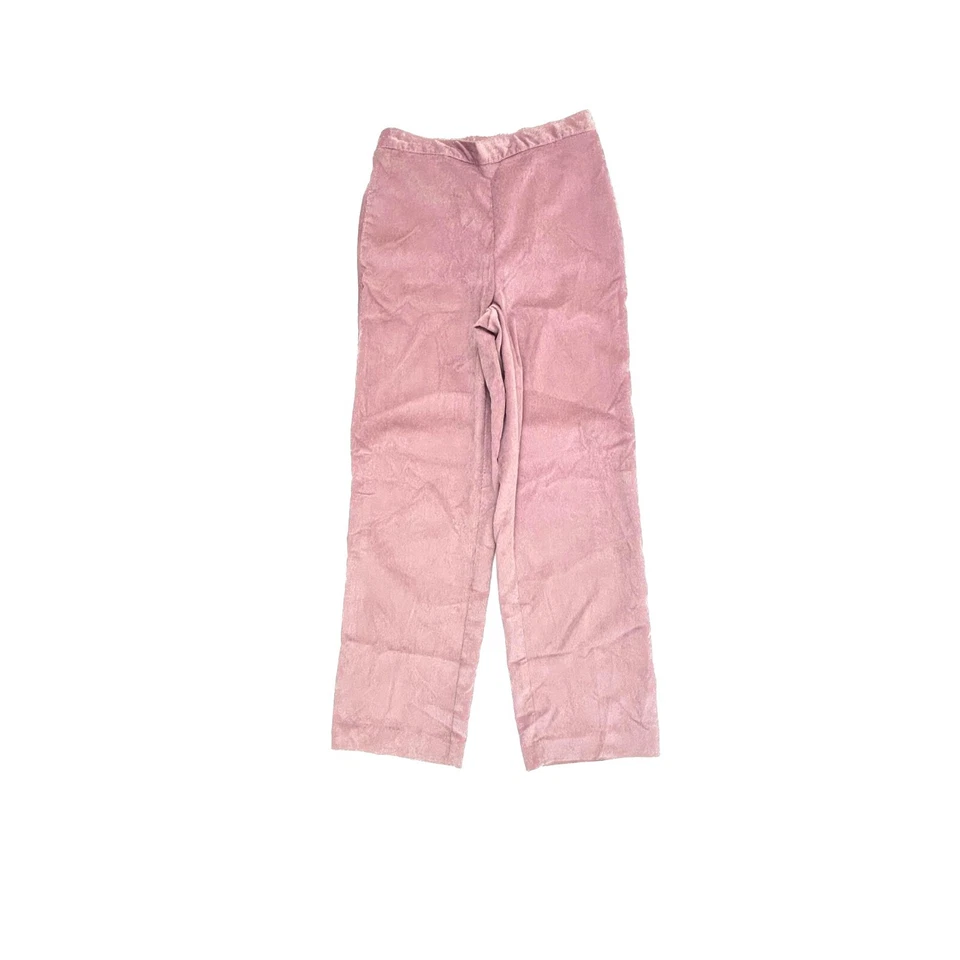 Alfred Dunner Back Elastic Pull On Straight Women's size 8P Pink Corduroy Pants - Image 1 of 3