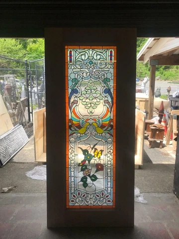 BEAUTIFUL HAND MADE STAINED GLASS VICTORIAN STYLE  ENTRY DOOR - JHL2167-29 Cover