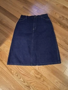 L L BEAN blau Jeansrock 5 Taschen Größe 16 klassische Passform, halbhoch. 32" Taille. DM14 - Bild 1 von 11