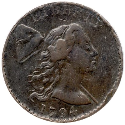 1794 S-26 R-2 ANACS VF 25 Details Liberty Cap Large Cent Coin 1c - Image 1 of 3