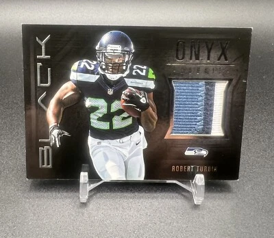 2012 Robert Turbin Panini BLACK Onyx Rookie Player Worn Material /49 SEAHAWKS - Image 1 of 3