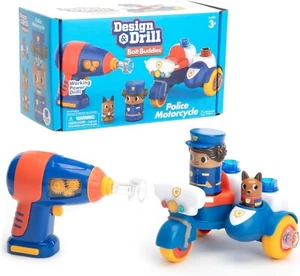 Police Motorcycle Working Kid-Safe Toy Drill Playset Learning Resources 3+ - Picture 1 of 9