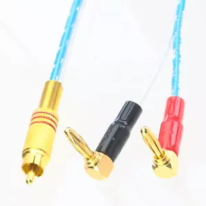 RCA phono maschio rosso a banana spina gomito amplificatore audio cavo altoparlante 1~16 piedi - Foto 1 di 6