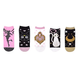 Sailor Moon Lurex 5-Pair Pack of Low Cut Socks Multi-Color - Picture 1 of 3