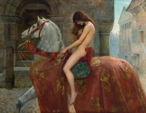 Lady Godiva 24"x31" HD Art Poster Decor Wall Prints Paper/Canvas Card Tube Pack - Imagen 1 de 5