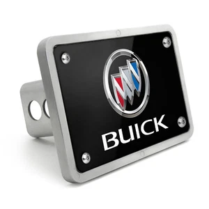 Buick Logo UV Graphic Black Billet Aluminum 2"x 2" Hitch Cover Enclave Envision - Picture 1 of 6