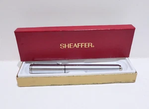 Sheaffer White Dot Brushed Stainless Steel Roller MetroNet Promo Pen READ - Picture 1 of 11