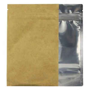 Half Ounce Kraft with Clear Front Mylar Barrier Bags #6 - Picture 1 of 1