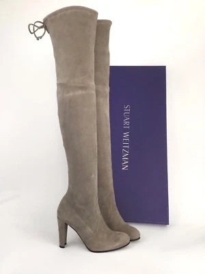 Botas de gamuza topo por encima de la rodilla Stuart Weitzman Highland talla 10,5 Foto 1 de 4