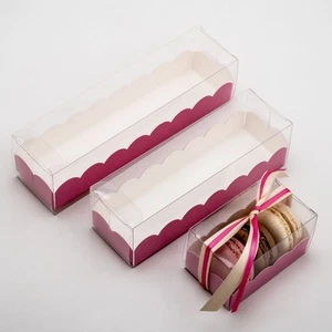 Pink Macaroon Boxes Macaron 5cm Square x 3 Lengths to Choose - Picture 1 of 13