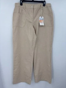 Cali 1850 Striped Wide Leg Pant Tan Size 13 NEw - Picture 1 of 6