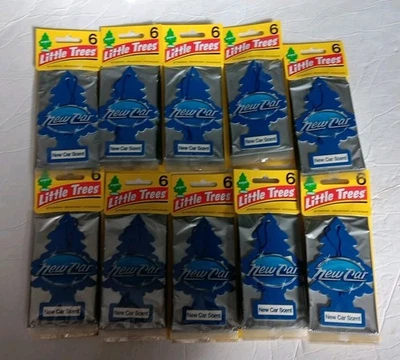 Little Trees Hanging Air Fresheners - NEW CAR SCENT - 6-packs Lot Of 10, NIP  - Image 1 of 2