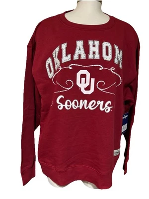 Woman’s OKLAHOMA Sooners OU Rhinestone Bling Wrangler Sweatshirt Sz M New - Imagem 1 de 4