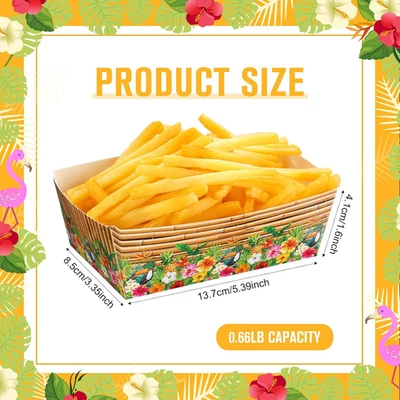 Bandeja de comida de papel desechable Tiki decoración fiesta hawaiana 50 paquetes Aloha Nach... Foto 1 de 4