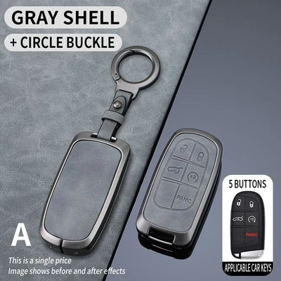 5 Button Key Fob Case Cover Protector For-Jeep-Cherokee-Dodge-Chrysler-Accessori - image 1 of 2