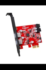 Inateck 2-Port PCIe USB 3.0 Card with Internal USB 3.0 20-Pin Connector - Afbeelding 1 van 2