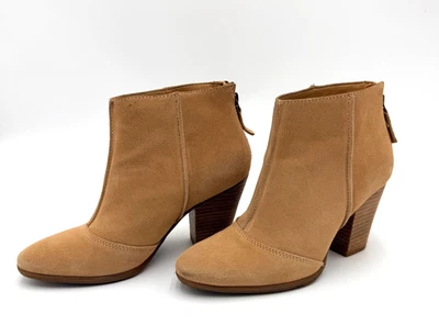 Botines para mujer Enzo Angiolini gamuza tostado 6M tacón bloque cremallera trasera usados Foto 1 de 4