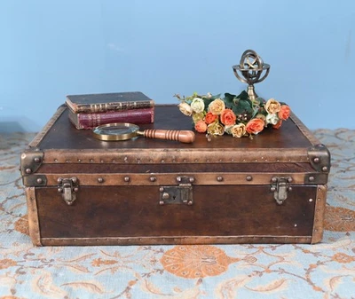 Maleta de cuero maletero mesa de centro interior Foto 1 de 4