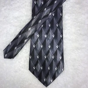 Stringbeans Men's Necktie Black Gray White Classy Geometic Design Business - Picture 1 of 5