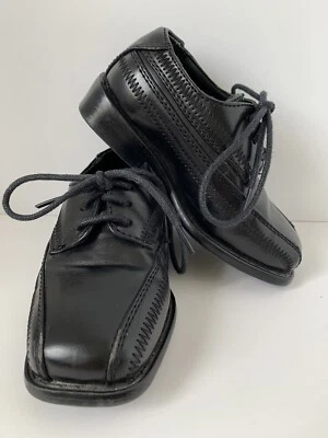 Zapatos de vestir Stacy Adams para niños pequeños negros con cordones talla 6M Foto 1 de 4