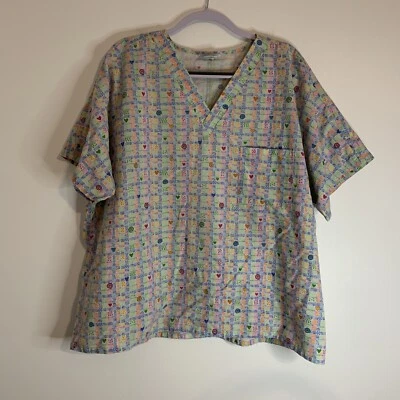 Blusa Médica SB Estampada Multicolor Cuello en V Uniforme Médico Grande Foto 1 de 4