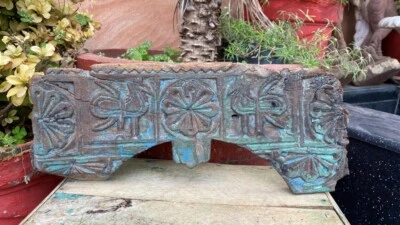 Panel de pared figura de pavo real pintada tallada a mano antigua antigua rara de 1700  Foto 1 de 4