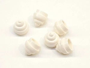 8x - Lego White Plate, Round 1 x 1 with Horizontal Swirl / Twist (53119) - Picture 1 of 1